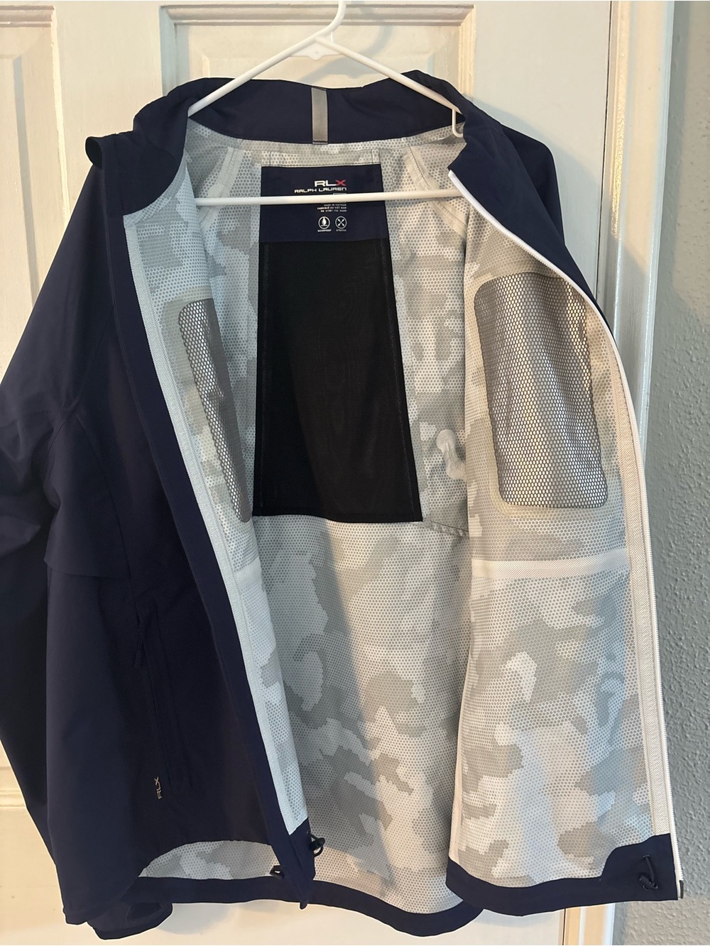 RLX Ralph Lauren Men's XL Navy Waterproof Stretch Softshell Full Zip Jacket - Picture 9 of 12
